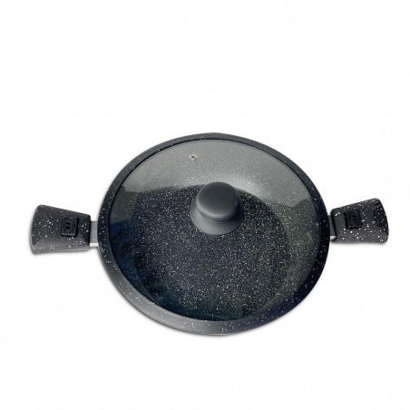 BAVARIA set tegami 17pz 20-24-28 cm 255028 NERO manici rimovibili e mestoli