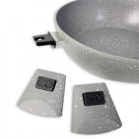 DGBAVARIA set tegami 17pz 20-24-28 cm 255030 GRIGIO manici rimovibili e mestoli