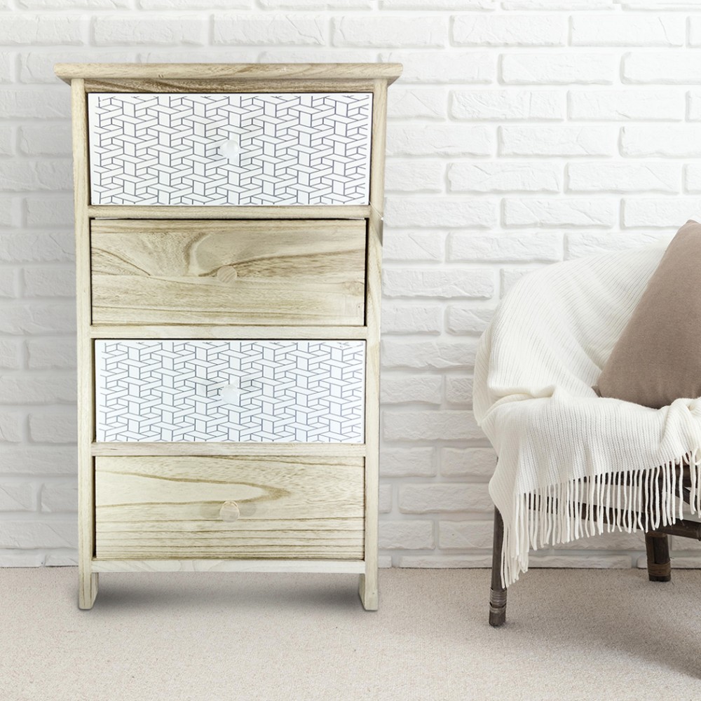 Mobiletto in legno con fantastia geometrica...