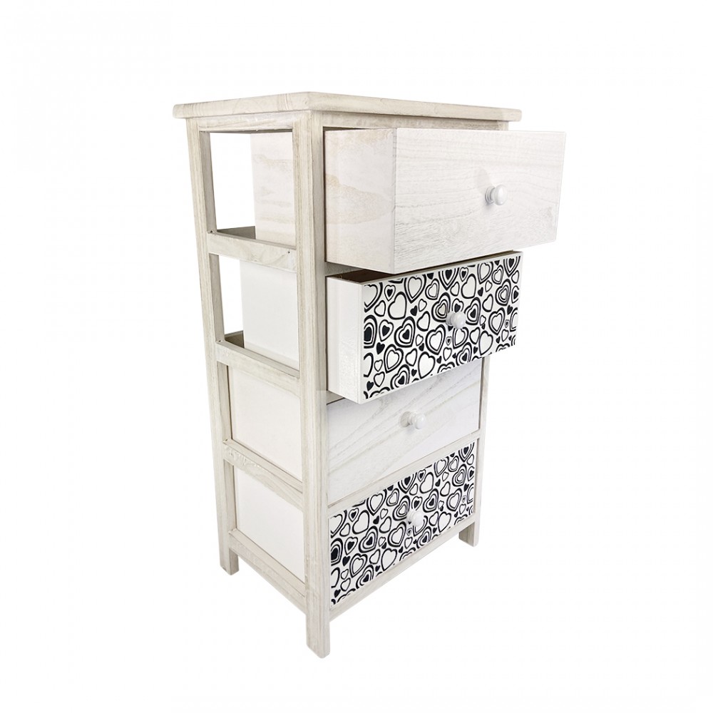 Mobiletto in legno con fantasia a cuori art....