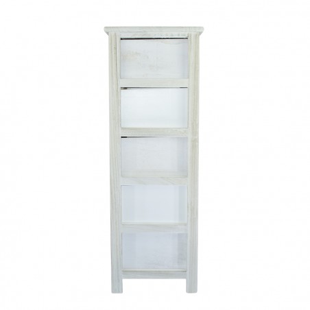 Mobiletto in legno BIANCO manico a forma di cuore 398007 5 cassetti 40x29xH90 cm