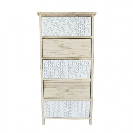 Mobiletto in legno con fantasia geometrica 5 cassetti 40x29xH90cm art. 398003