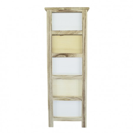 Mobiletto in legno con fantasia geometrica 5 cassetti 40x29xH90cm art. 398003