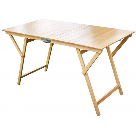 Tavolo pieghevole 132 x 70 cm in legno naturale richiudibile tavolo da giardino
