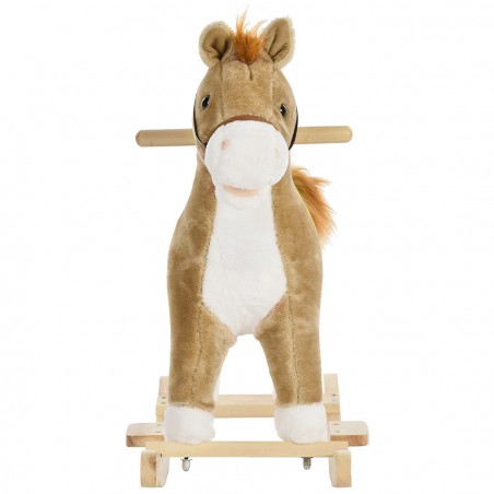 Baldo cavallo a dondolo con suoni e movimento 720401 MARRONE in soffice peluche