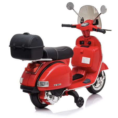 Vespa Elettrica per Bambini Piaggio Full PX 150 LT912 12V Bauletto Paravento MP3
