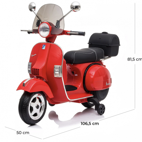 Vespa Elettrica per Bambini Piaggio Full PX 150 LT912 12V Bauletto Paravento MP3