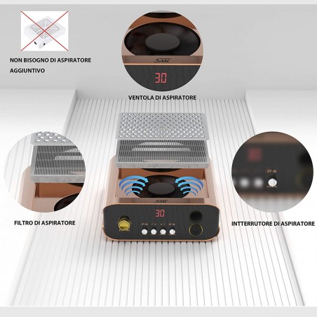 Fresa professionale con ventola e aspiratore 30000 rpm 083020 NAIL SANDER M2