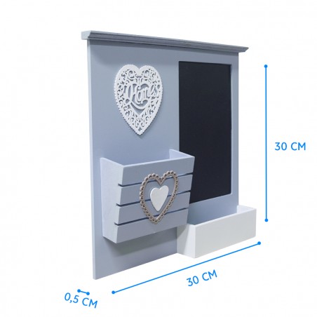 Organizzatore da parete porta lettere in legno art. 444115 con lavagna