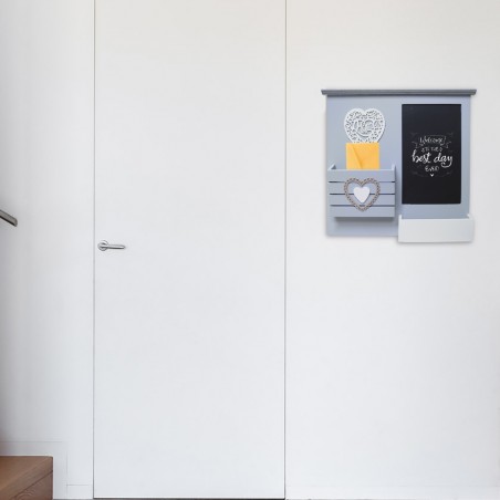 Organizzatore da parete porta lettere in legno art. 444115 con lavagna