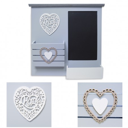 Organizzatore da parete porta lettere in legno art. 444115 con lavagna