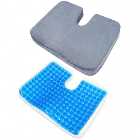 Cuscino ortopedico in gel e memory foam seduta antidecubito e Dolore al Coccige