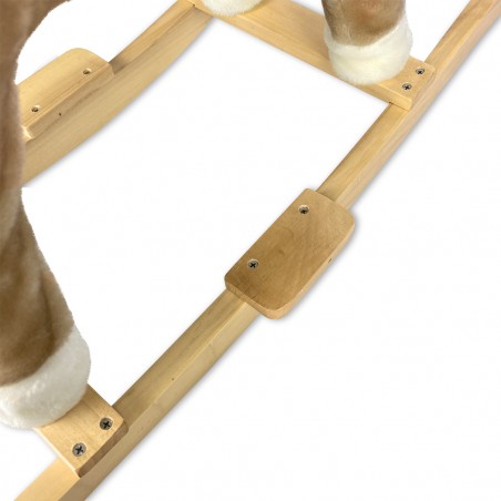 Baldo cavallo a dondolo con suoni e movimento 720400 BEIGE in soffice peluche
