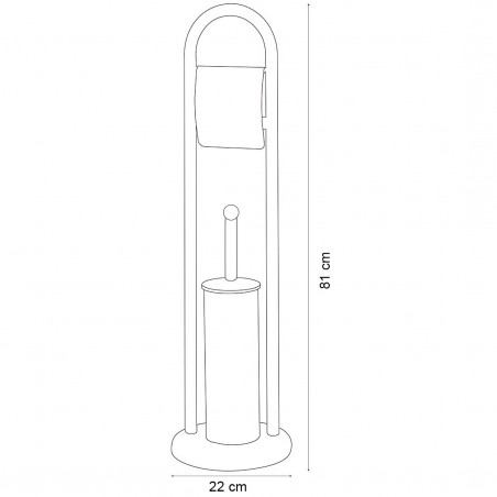 Felicia Porta rotolo - Porta scopino bagno 136012 da 22 x 81 cm GRIGIO