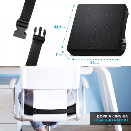 Cuscino lombare in gel traspirante ergonomico 210542 per schiena 33x30x7 cm