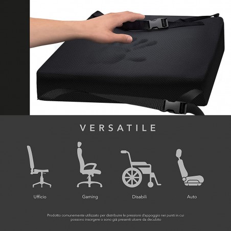 Cuscino lombare in gel traspirante ergonomico 210542 per schiena 33x30x7 cm