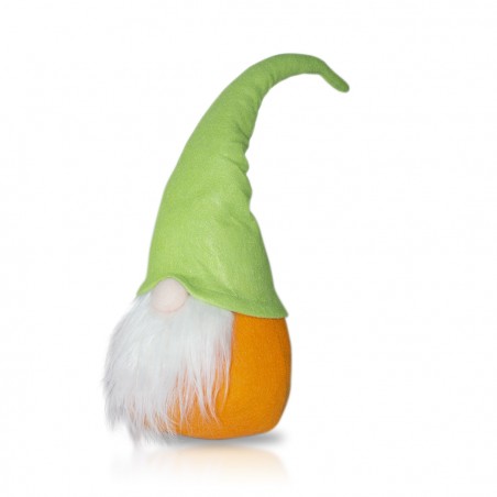 Gnomo Con Cappello 234044 verde e arancio Da 46 Cm in stoffa con barba pasqua