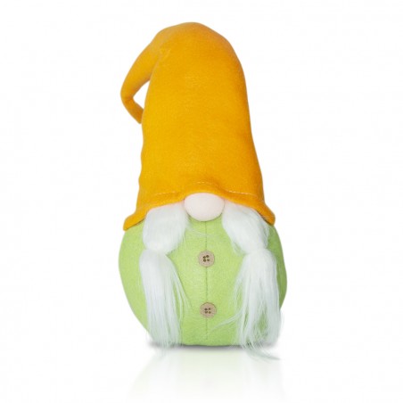 Gnomo Con Cappello 234044 verde e arancio Da 46 Cm in stoffa con barba pasqua