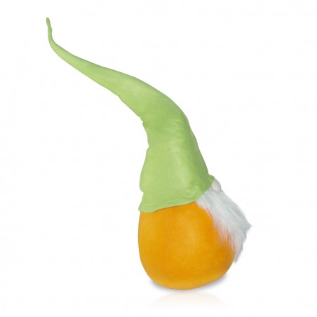 Gnomo Con Cappello 234042 verde e arancio 95 Cm in stoffa con barba pasqua