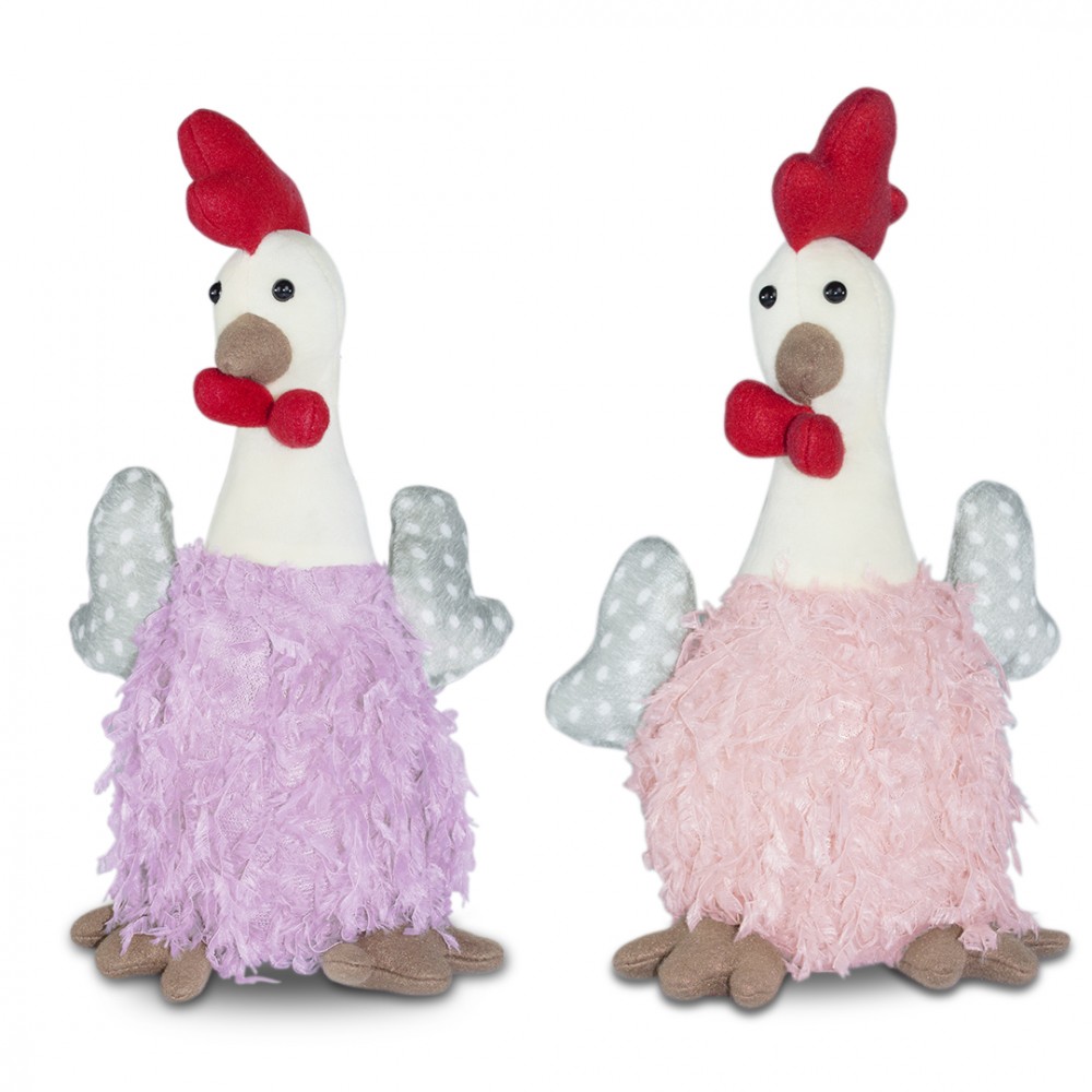 Decorazione peluche Gallina art. 234053 altezza 30 cm in stoffa pasqua decoro