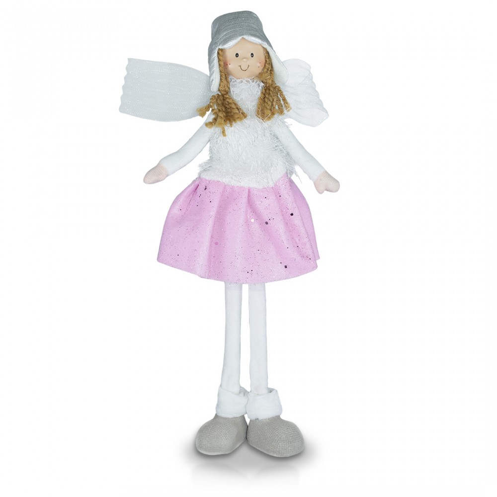 Fatina decorativa in stoffa colore bianca e...