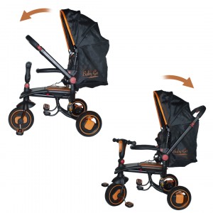 Triciclo modulare Reversibile BabyGo con sedile in pelle luci suoni fronte mamma