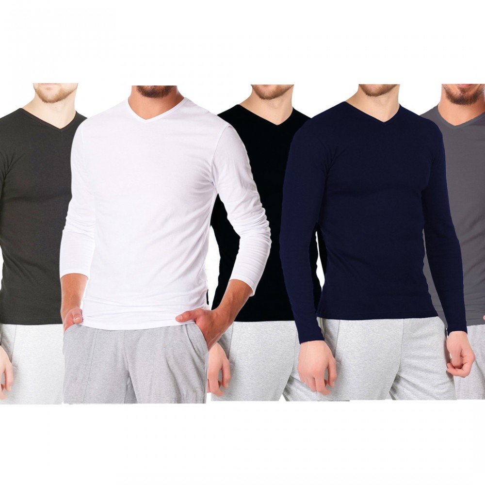 FINCHMAN UOMO T-SHIRT Scollo A V Tempo Libero Maglia Manica Corta Slim Fit  EUR 10,69 - PicClick IT