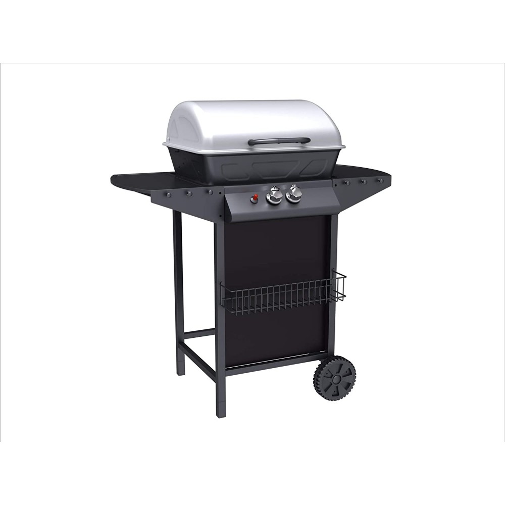 Barbecue a Gas MyIdea BBQ2W Nero in Acciaio Inox con 2 Bruciatori 2,9 Kw