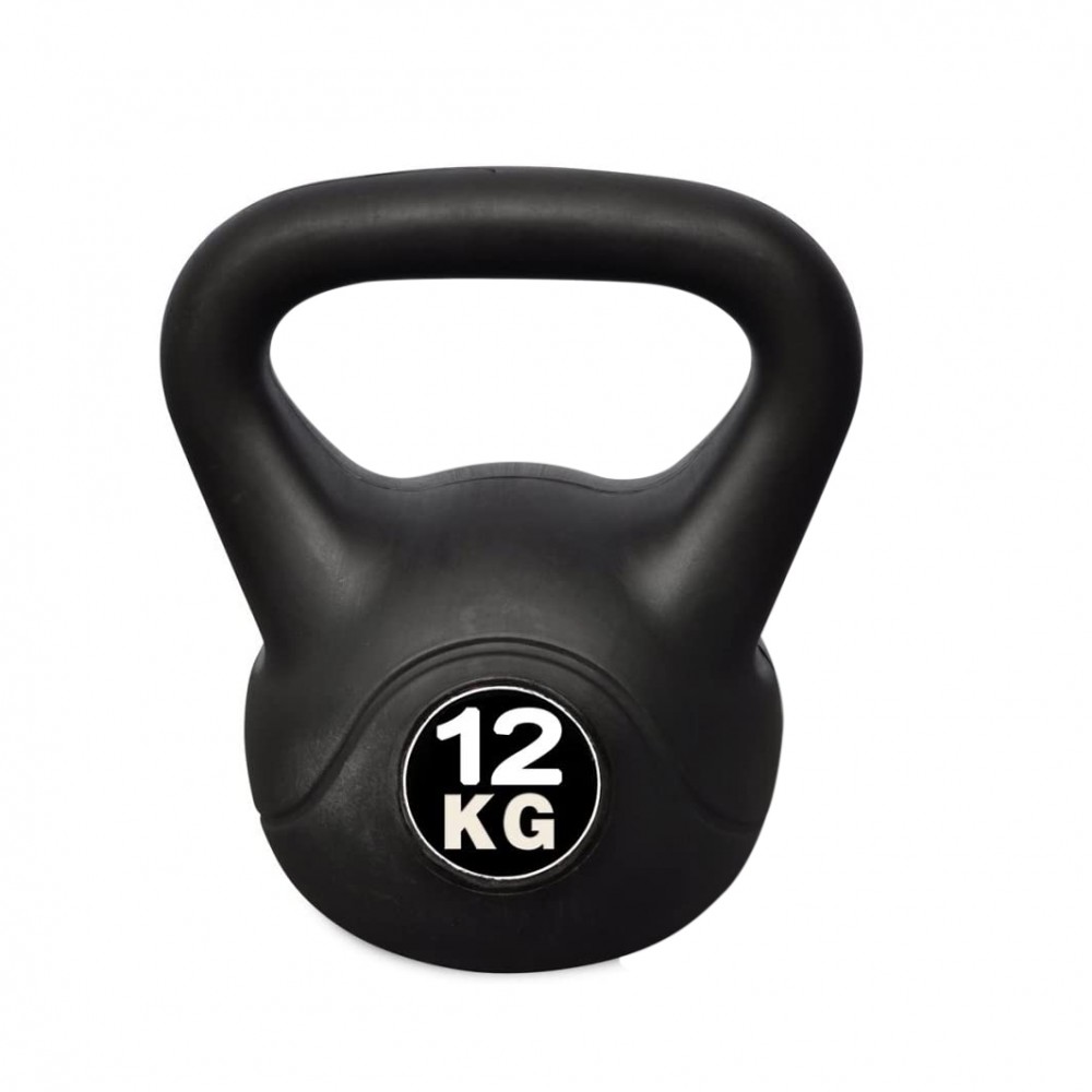 Kettlebell Fitness Da 12kg In Pvc Con Sabbia E Maniglia Anti Sfregamento