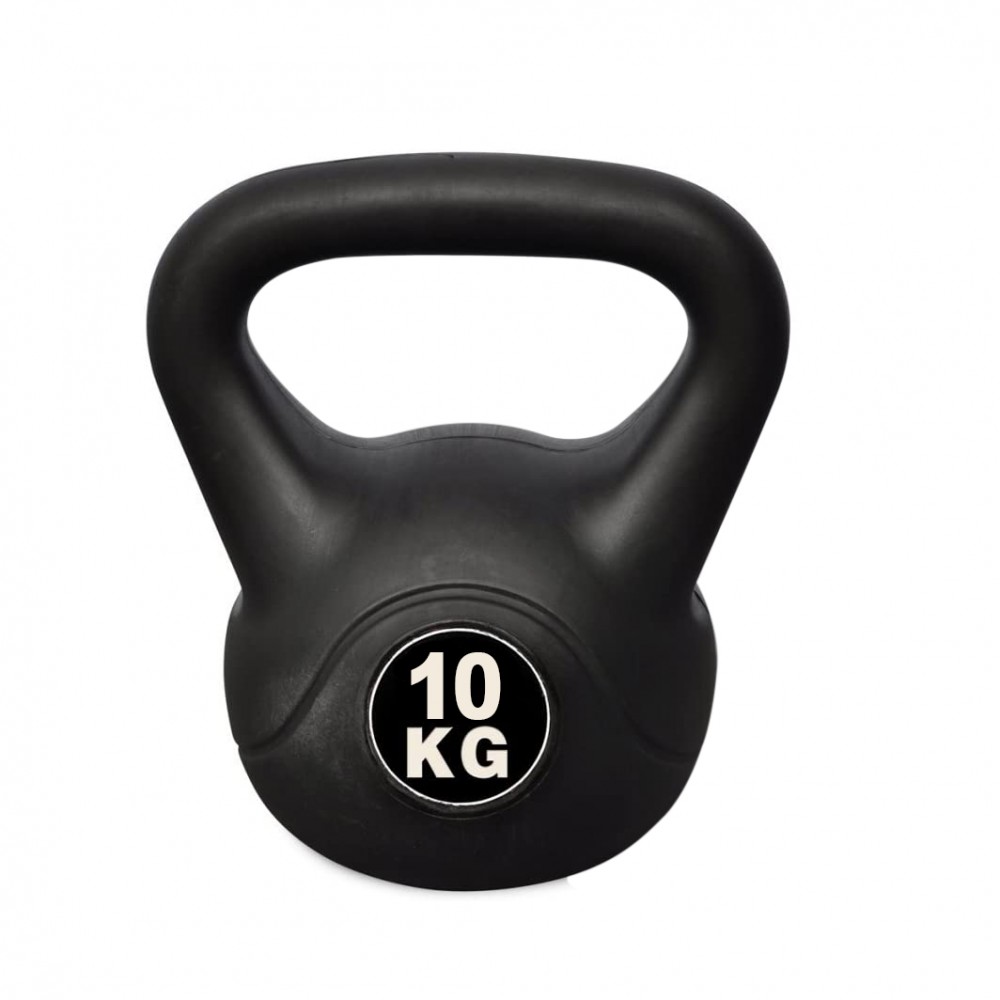 Kettlebell Fitness Da 10kg In Pvc Con Sabbia E Maniglia Anti Sfregamento