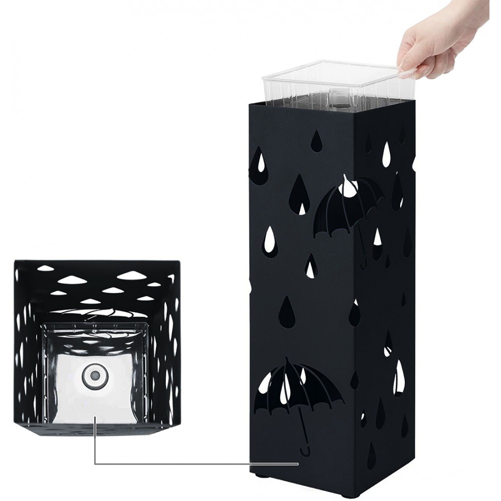 Porta ombrelli in metallo con vaschetta...