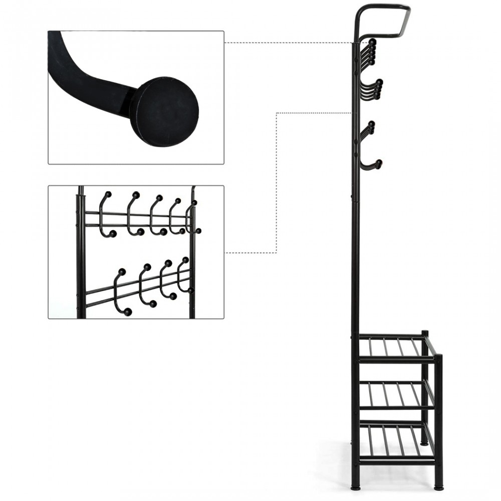 Stand Appendiabiti NERO con scarpiera per...