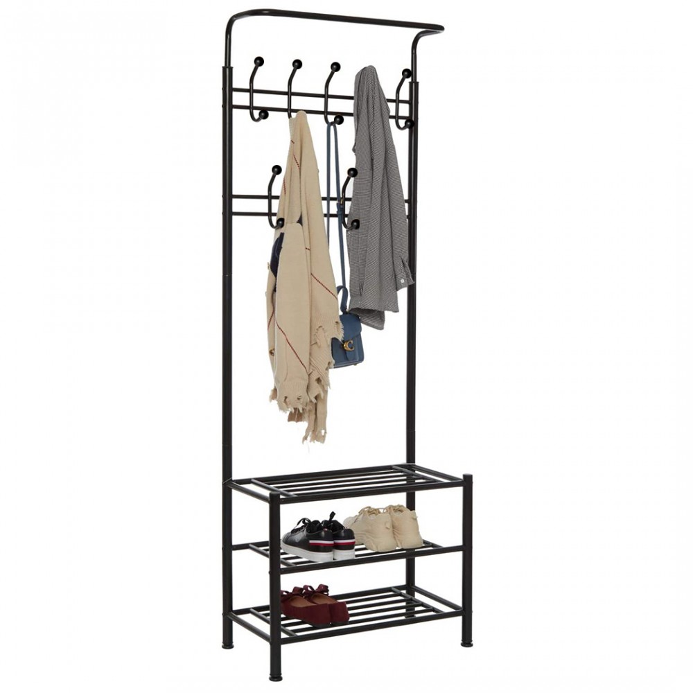 Stand Appendiabiti NERO con scarpiera per...