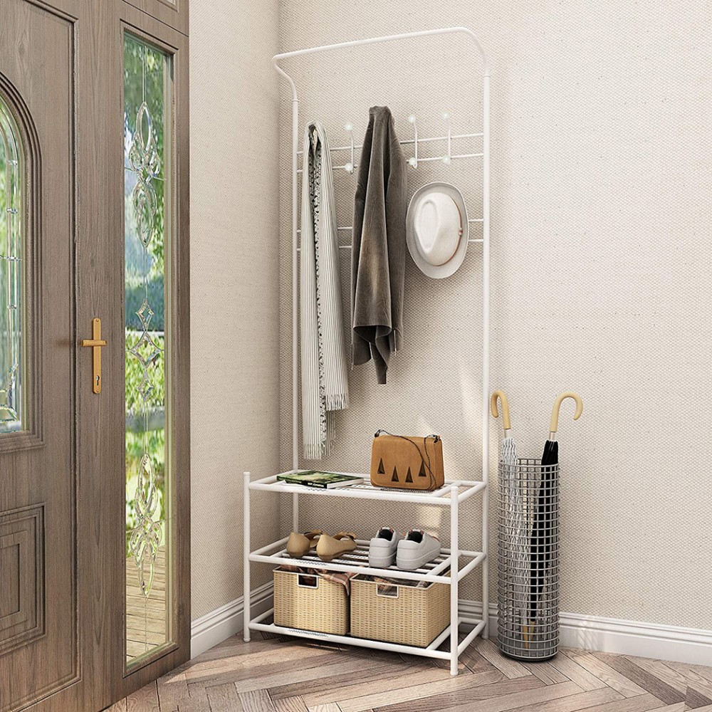 Stand Appendiabiti BIANCO con scarpiera per...