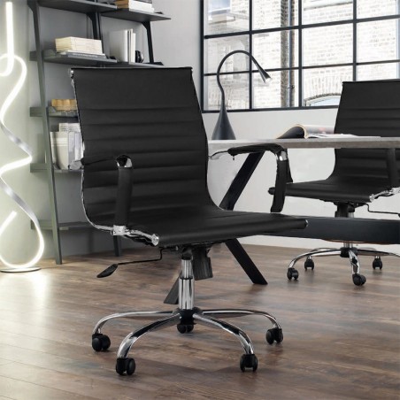 Sedia direzionale da casa e ufficio WSD Poltrona modello MANAGER col.Nero
