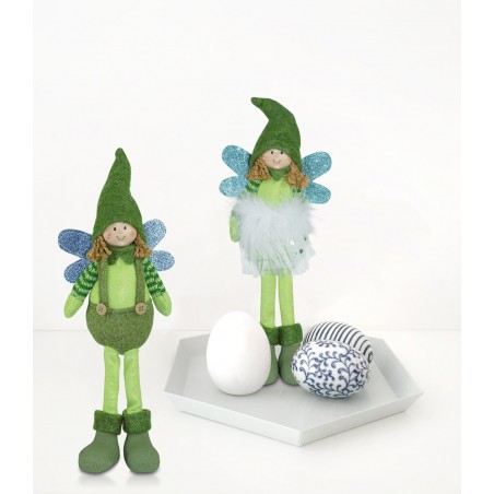 Fatina decorativa in stoffa idea regalo art. 234048 altezza 30 cm pasqua