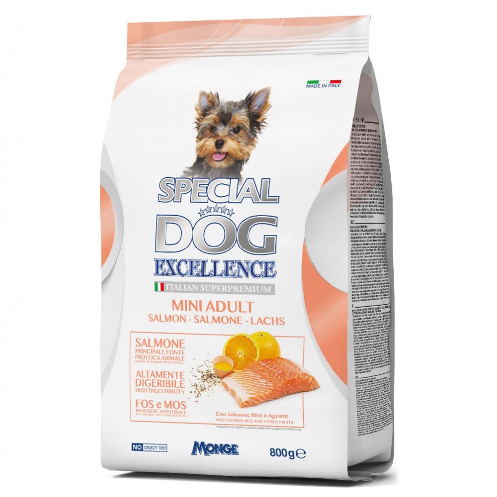 Special Dog Excellence MINI ADULT gusto salmone e agrumi 800g per cani piccoli