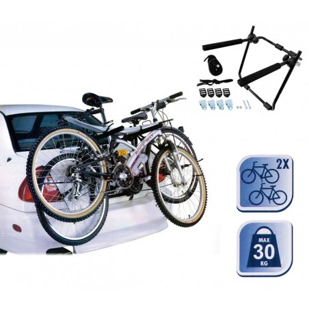 Portabicicletta da auto supporto per trasporto max 2 bici portata da 30 kg per portabagagli di facile installazione