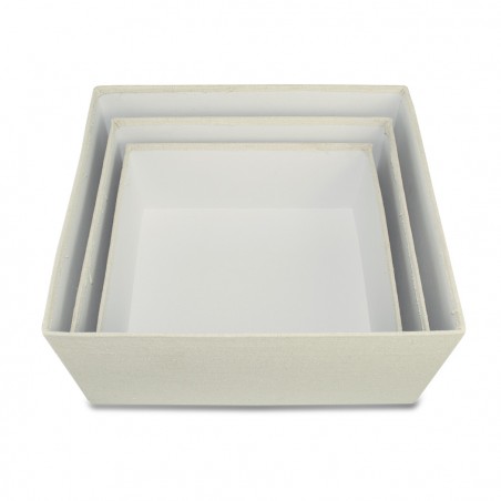 Set da 3 scatole regalo rettangolari in juta art. 191006 decorazione fiori