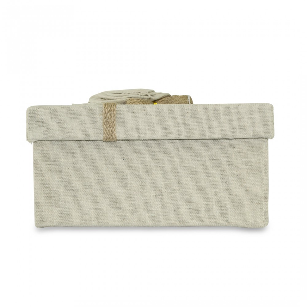 Scatolo regalo quadrato in juta Beige art....