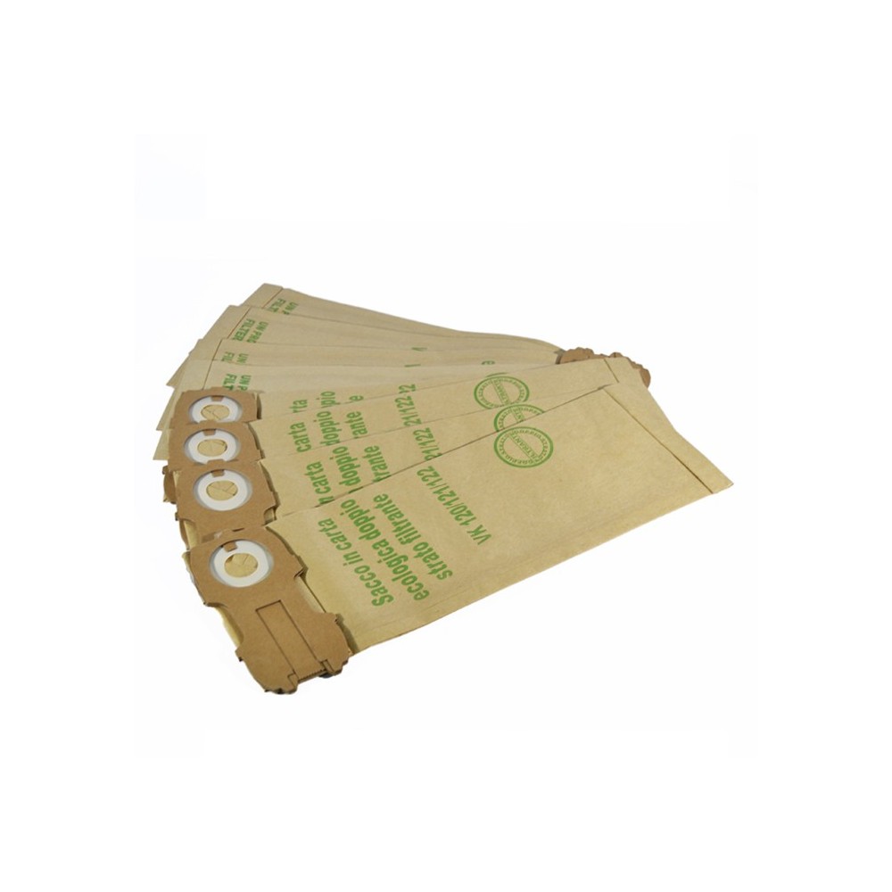 Sacchetti per filtro in carta multistrato compatibili folletto vk 120/121/122 sacco con chiusura scorrevole