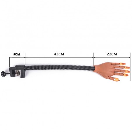 Mano finta snodabile per pratica nail art 184706 con 100 tips e supporto tavolo