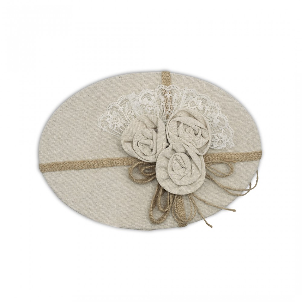 Scatolo regalo ovale in juta Beige 191004 con...