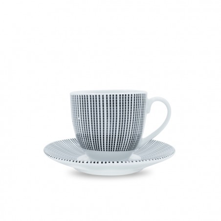 Set 6 tazzine da caffe' con piattino con decorazione righe 270046 di porcellana