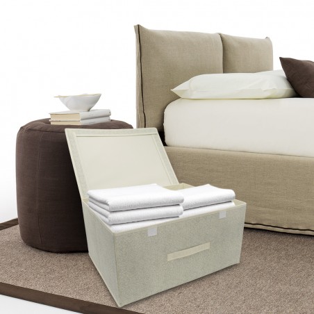 Contenitore salvaspazio BEIGE sottoletto 745017 cambio stagione 50x40xH25 cm