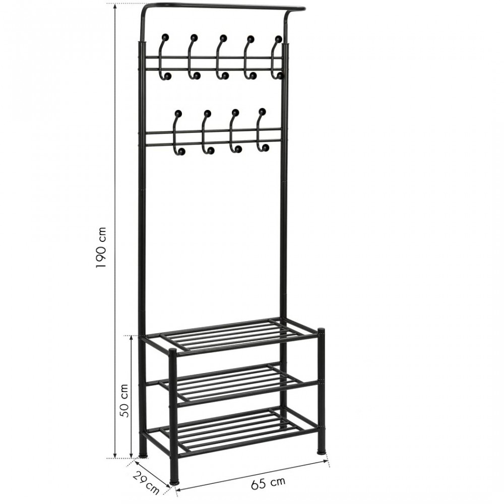 Stand Appendiabiti NERO con scarpiera per...