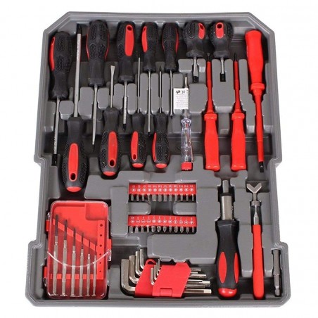 Valigetta SWISS KRAFT trolley attrezzi da lavoro utensili 419 pz 4 scomparti