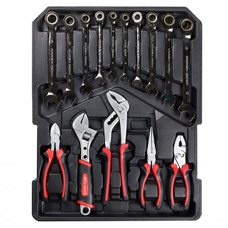 Valigetta SWISS KRAFT trolley attrezzi da lavoro utensili 419 pz 4 scomparti