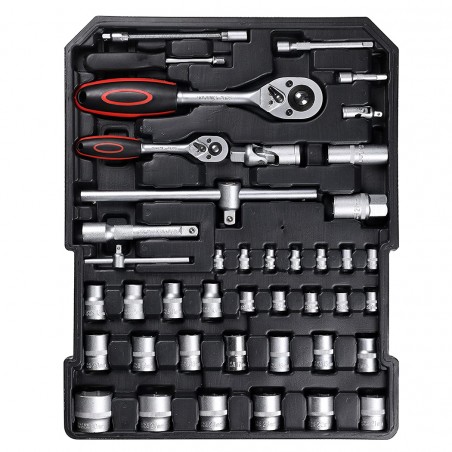 Valigetta SWISS KRAFT trolley attrezzi da lavoro utensili 419 pz 4 scomparti