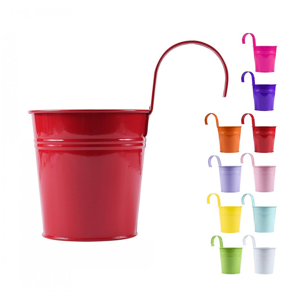 Set 10 vasi porta fiori in ferro 27x14x12 con...